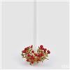 EDG Enzo De Gasperi Corona Natalizia con Bacche e Foglie Ø9 cm Rosso Oro - Decorazione di Natale