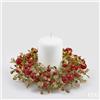 EDG Enzo De Gasperi Corona Natalizia con Bacche e Foglie Ø18 cm Rosso Oro - Decorazione di Natale