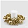 EDG Enzo De Gasperi Corona Natalizia con Bacche e Foglie Ø18 cm Champagne - Decorazione di Natale