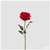 EDG Enzo De Gasperi Rosa Velvet su Ramo con Foglie H50 cm Rossa - Fiore Decorativo