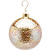 EDG Enzo De Gasperi Pallina di Natale in Vetro Microfoglie Ø10 cm Oro - Addobbo per Albero di Natale