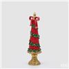 EDG Enzo De Gasperi Pino di Natale con Fiocco H48 cm Verde Rosso - Decorazione Natalizia