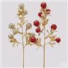 EDG Enzo De Gasperi Ramo Natalizio Palle Mix H75 cm Rosso Oro - Decorazione di Natale 1 Pz