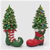 EDG Enzo De Gasperi Pino Natalizio Ass. con Stivale LED H39x21x15 cm Verde Rosso - Decorazione di Natale 1 Pz