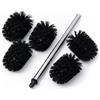 Relaxdays Scopino WC, set da 5, manico in acciaio inox, testa rimovibile, plastica, HxD: 35,5 x 8 cm, nero