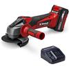 Einhell Smerigliatrice angolare a batteria TC-AG 18/115 Li (1x4,0 Ah) | 18 V | Ø 115 mm | Taglio 28 mm | Soft start | Impugnatura suppl. | Senza disco da taglio | Batteria 4,0 Ah + caricabatterie