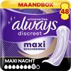 Always Discreet - Assorbenti per incontinenza da donna, Ultimate Night, assorbenza 8, 48 assorbenti (12 x 4), extra sicuri, debolezza della vescica, neutralizzatore di odori