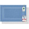 Komfortec Tappeto Bagno Set di 2 in Spugna di Cotone 50x70 cm | Tappetino Bagno 100% Cotone, Assorbente, Morbido, Lavabile in Lavatrice, 600 g/m², Azzurro&bianco