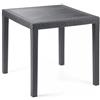 Ipae Progarden Tavolo da giardino quadrato King 79x79x72 cm effetto rattan Antracite