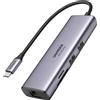Ugreen Hub 7W1 Ugreen Cm512 Usb-C / 2X Usb-A 3.2 / Hdmi 4K / Lettore Sd Tf / Usb-C Pd 100W / Rj45 - Grigio