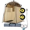 LUMALAND Tenda da doccia di alta qualità + doccia da campeggio con batteria, ideale per campeggio, festival e pesca, impermeabile e antivento, tenda per WC per interni ed esterni, con doccia esterna e