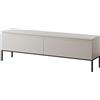 Selsey Mobile TV Mobile Porta TV 2 Ante 150 cm Con Piedini Neri Per Soggiorno Camera Da Letto Grigio Topo Bemmi