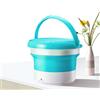 SRHIMEOS Mini Lavatrice, Vasca per bucato Pieghevole, Lavatrice a turbina, Lavatrice Portatile per Bambini per Appartamenti da Viaggio, dormitori, Calzini, Biancheria Intima (Green)