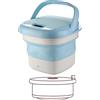 SRHIMEOS Mini Turbo Portatile con Vasca Pieghevole Lavatrice ad compatta Turbina Lavasciuga da Viaggio Appartamenti da Campeggio Dormitori (Light Blue)