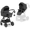 hauck Carrozzina Per Neonati Vision X Set - Passeggino e Navicella Neonato, dalla Nascita fino a 22 kg - Passeggino Reversibile con Coprigambe, Ruote di Gomma - Pieghevole e Compatto - Nero Melange