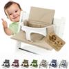 BambiniWelt by Rafael K. Rivestimento di ricambio compatibile con Stokke Tripp Trapp M2 (beige | Set di cuscini per sedia, morbidi, imbottiti, lavabili e durevoli