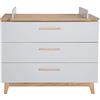 roba Fasciatoio con Cassettiera Caro, con Sistema Soft-Close, 3 Cassetti, 104 x 117 cm, Grigio/Legno Naturale