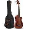 Batking Bass Ukulele UBass Baritone 30 pollici mogano F-Holes Fretless EQ Gig...