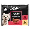 Cesar Creations Busta da 100 g per cani adulti, confezione da 12, con bocconcini di pollo e piselli in gelatina/manzo e carote (Confezione da 3 x 4 x 100 g)