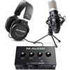 M-AUDIO Scheda Audio, Microfono e Cuffie - Pachetto M-Track Duo + MPM-1000 + HDH40 — Interfaccia Audio Esterna USB, Microfono a Condensatore con Accessori e Cuffie da Studio (M-Audio, Marantz Pro)