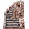 Holyart Ambientazioni, botteghe, case, pozzi: Scala presepe arroccata 15x15x20 presepe 10 cm