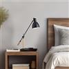 lux.pro Lampada da Tavolo con Stelo Regolabile in Altezza Paralume Conico con Luce Orientabile Lampada da Scrivania Lampada da Lettura in Metallo Nero e Legno