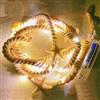 Leikurvo Catena luminosa a LED, 2 pezzi, 1,6 m, catena luminosa a LED, 15 LED, stelle marine, conchiglie, luci decorative per Natale, feste, matrimoni (corda di cotone beige)