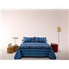 Bassetti Granfoulard Completo Letto Matrimoniale Lenzuola Raso di Puro Cotone Lenzuolo Sopra + Sotto con Angoli Maxi + 2 Federe (VARIGOTTI BLU)
