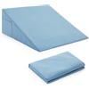 Horbaunal, Federa per cuscino a cuneo blu con cerniera, con tasca laterale per riporre oggetti, 61 cm di lunghezza x 61 cm di larghezza x 30,5 cm di altezza (cuscino non incluso)