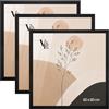 Velora Home&Living VELORA H&L Set da 3 Cornici Foto Nere 60 x 60 cm - Cornici in Legno con Plexiglass Trasparente, Portafoto da Parete, Cornici per Poster, Fotografie, Puzzle, Diplomi e Certificati
