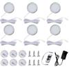 SUNOYA Set di 6 luci a LED per armadio, batteria a LED, ricaricabili, illuminazione per vetrine, 12 W, con timer a telecomando, per armadietti, armadi, cucina