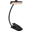 YverLand Lampada da lettura con morsetto - 5 LED, collo flessibile a 360°, ricaricabile USB, lunga durata, portatile per letto, scrivania, cameretta dei bambini (batteria ricaricabile 24 LED nero)
