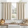 MRTREES Tende corte impermeabili con tasca per asta cucita, tende oscuranti per cucina, bar, bagno, camera da letto, roulotte e finestra a golfo, 2 pannelli, 90 x 60 cm, beige