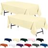 Utopia Kitchen Rectangle Table Cloth 2 Pack [60x102 Inches, Ivory] Tablecloth Machine Washable Fabric Polyester Table Cover for Dining, Buffet Parties, Picnic, Events, Weddings and Restaurants