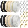 VOKABY 12m #5 Cerniera Lampo 6mm,6 Colori,2 m per Colore | Argento,Oro 12m Cerniera Lampo,Cerniere in Nylon per Cucito a Metro,con 20 Tiretti in Metallo