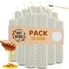 DECEVI Candele in Cera d'Api Naturale 100% - Fatte a Mano, Senza Paraffina DECEVI (Pack 12 Bianco, 10 x 2 cm)
