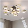 minifair Plafoniera LED Forma Di Fiore Moderna Creativa Lampadario Rotonda Con Telecomando Lampadari Dimmerabile Lampada a soffitto Adatta a Soggiorni Camere da Letto Sale da Pranzo Cucine 10+1teste
