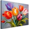 Feeby Quadri camera da letto - Stampa Su Tela - Canvas 60x40 cm - Decorazioni Camera - Bouquet colorato di tulipani - Decorazione Murale - Moderno Soggiorno - quadri moderni soggiorno - poster