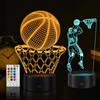 Eygerur 3D Lampada Pallacanestro - 2 Pezzi pallacanestro Luce Notturna Bambini - 16 Colori Lamp Intelligente Con Telecomando a LED Illusione Idea Regalo di Natale Decorazione Per la Camera dei Bambini