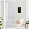 Furlinic Tenda Doccia Trasparente 120x200cm Antimuffa Impermeabile EVA Angolare Vasca da Bagno Ciottoli Con pietre sul fondo Con 10 ganci