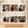 witfox Lampada Personalizzata Con Foto, Regalo Personalizzato Per lei e Lui | Cornice per Foto, Regalo Natale per Coppia, Regalo Anniversario per Lui Lei, Regali Valentino Originali per Amica