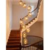 Kinbolas 10 lampadario a sfera in vetro,luci a sospensione lunghe a spirale per scale,paralume in cristallo,lampade a sospensione a lunghezza regolabile,plafoniere moderne per scale,soggiorno,corridoio