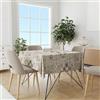 NARCISO Tovaglia 140x180 da 6 Posti in Tessuto 100% Poliestere con Trattamento NO STIRO, Copritavola Rettangolare Cucina, Tovaglie Tavolo Moderno Rettangolari, Copritavolo Maiolica Sabbia