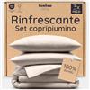 Bambaw Set Copripiumino Matrimoniale 3 Pezzi con 2 Federe Cuscino Letto Rinfrescanti (50 x 75 cm), Completo di Lenzuola in Bambù Matrimoniale Morbido, Traspirante e Ipoallergenico (Sabbia)