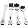 Amikado Angolo del Regalo Amikado - Posate per Bambini con Incisione (Orsetto) - 4 Pezzi (Tutti e 4 incisi col Nome) - Acciaio Inox - Incisione in Un Font Attraente