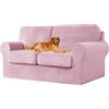 UNBBRRL Copridivano Ektorp Copri Divano in Velluto, Rivestimento Individuale del Cuscino E dello Schienale Salvadivano Lavabile Mobili Protector (Rosa,Grande 3 posti 5 pz)