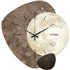 Ergocar Orologio Da Parete a Doppia Fascia Con Luna Irregolare Effetto Satinato 3D Vetro Ceramico Impermeabile Movimento Silenzioso Decorazione Per La Casa