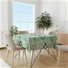 NARCISO Tovaglia 140x180 da 6 Posti in Tessuto 100% Poliestere con Trattamento NO STIRO, Copritavola Rettangolare Cucina, Tovaglie Tavolo Moderno Rettangolari, Copritavolo Maiolica Verde