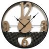 BRANDANI 51295 Orologio da Parete "Vienna" - Metallo & Legno, Ø 60 cm, Numeri XXL, Design Moderno Industriale.