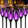 Weiongppy Viola Luci Solari a Fiamma 6 Pezzi,Realistico Solare Torcia Luce con Effetto Fiamma,IP65 impermeabili Lampade Solari da Giardino,per Cortile,Vialetto,Prato,Patio, Corridoio